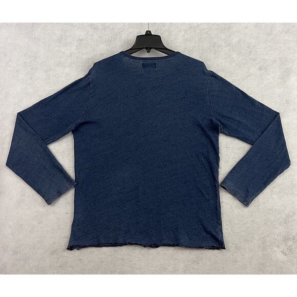 True Religion Henley Shirt Mens XL Blue Long Sleeve Pocket Long Sleeve - Picture 7 of 13